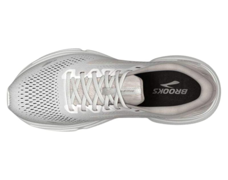 Brook Ghost 15 Womens B Width White Crystal Grey 189 5