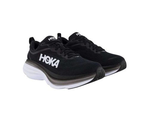 Hoka Bondi8 b womens black white1