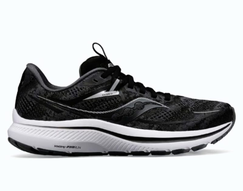 Saucony Omni 21 Mens Wide 2E Width BLACK WHITE 10 2