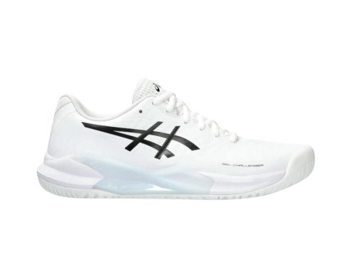 Asics Challenger 14 mens running shoes in d standard width in white and black colour