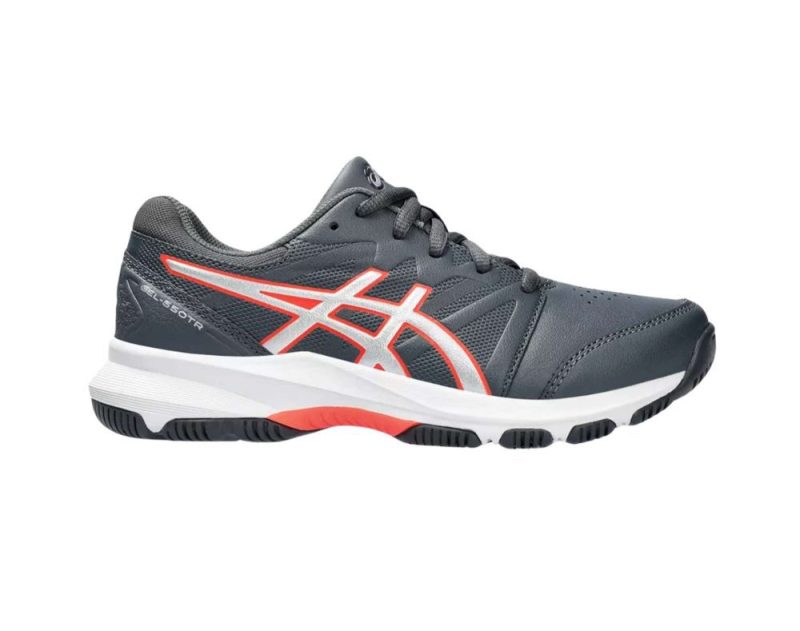 Asics Gel-550 tr gs kids running shoe in carrier grey pure silver colour